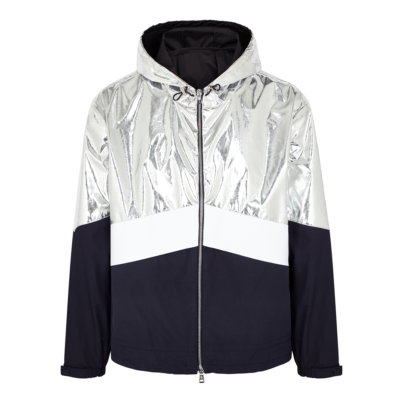 Moncler Quinic Navy And Silver Shell Jacket - 3