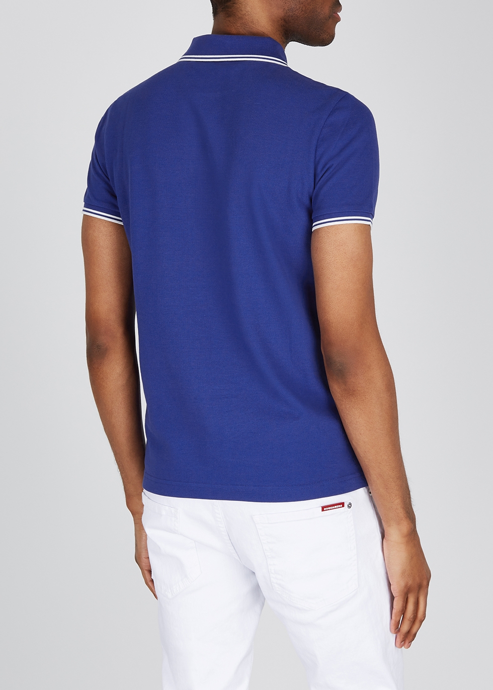 blue moncler polo shirt