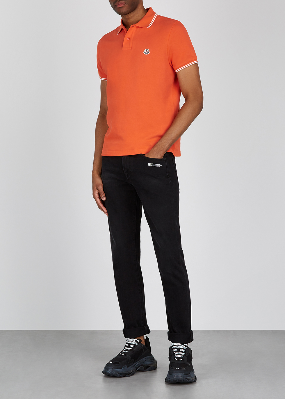 moncler polo shirt orange