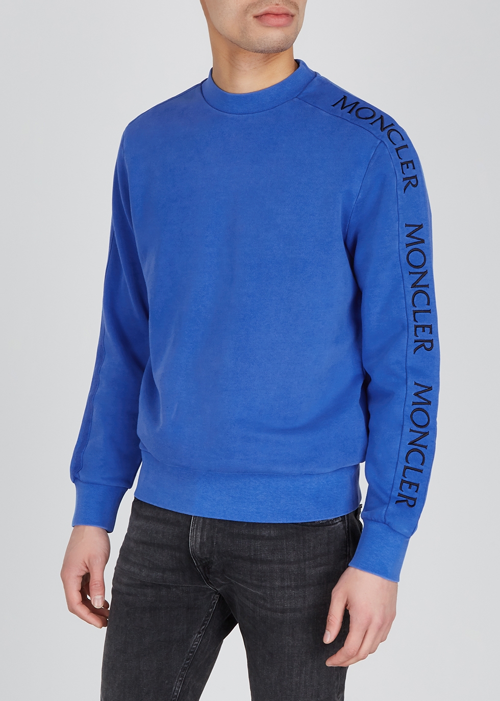 Moncler Maglia blue cotton-jersey 