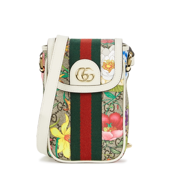 Gucci Ophidia Gg Flora Cross-body Bag In White | ModeSens