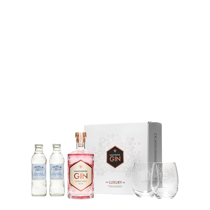Manchester Gin The Manchester Raspberry-Infused Gin & Tonic Luxury Set