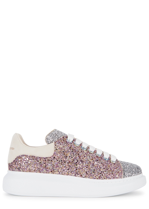 ALEXANDER MCQUEEN LARRY GLITTERED LEATHER trainers,3805152