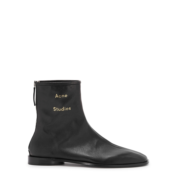 ACNE STUDIOS BLACK LEATHER ANKLE BOOTS,3755852