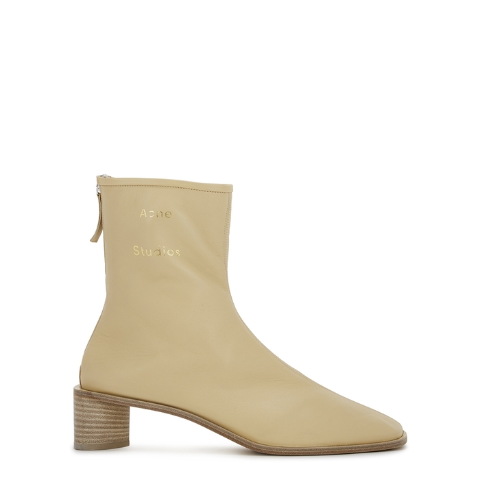 ACNE STUDIOS 45 SAND LEATHER ANKLE BOOTS,3783331
