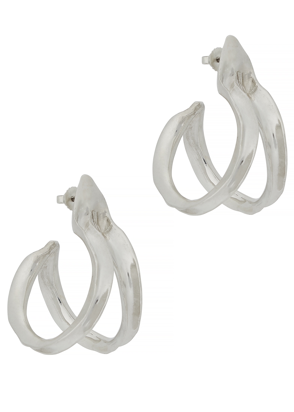 Double Kiki sterling silver hoop earrings