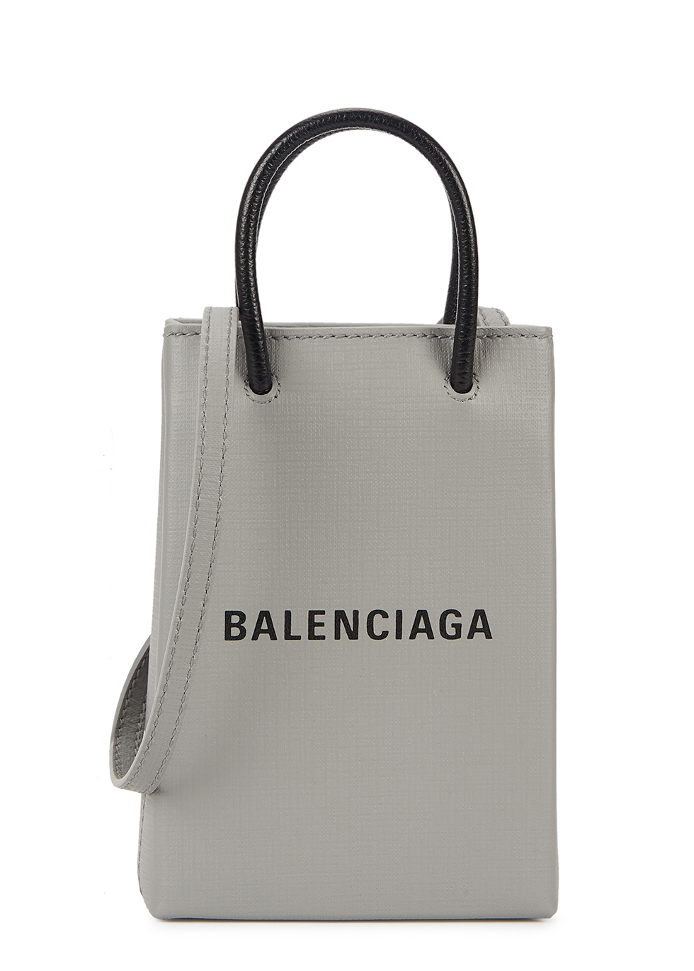 Balenciaga Mini grey logo leather top 