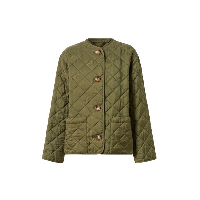 Burberry Logo Jacquard Diamond Quilted Jacket In Olive | ModeSens