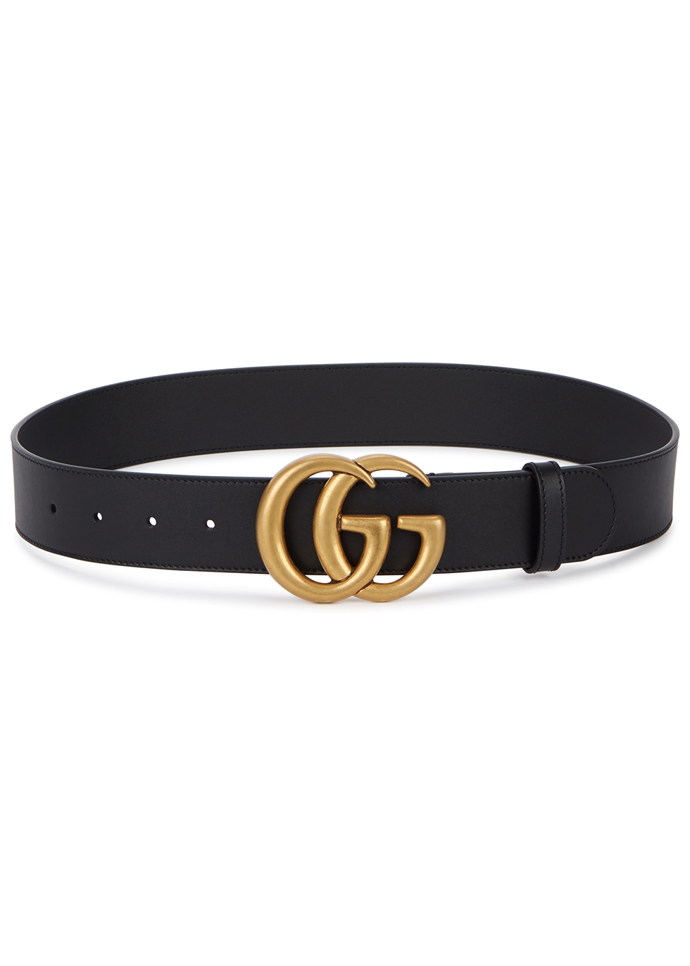 Gucci GG black leather belt - Harvey 