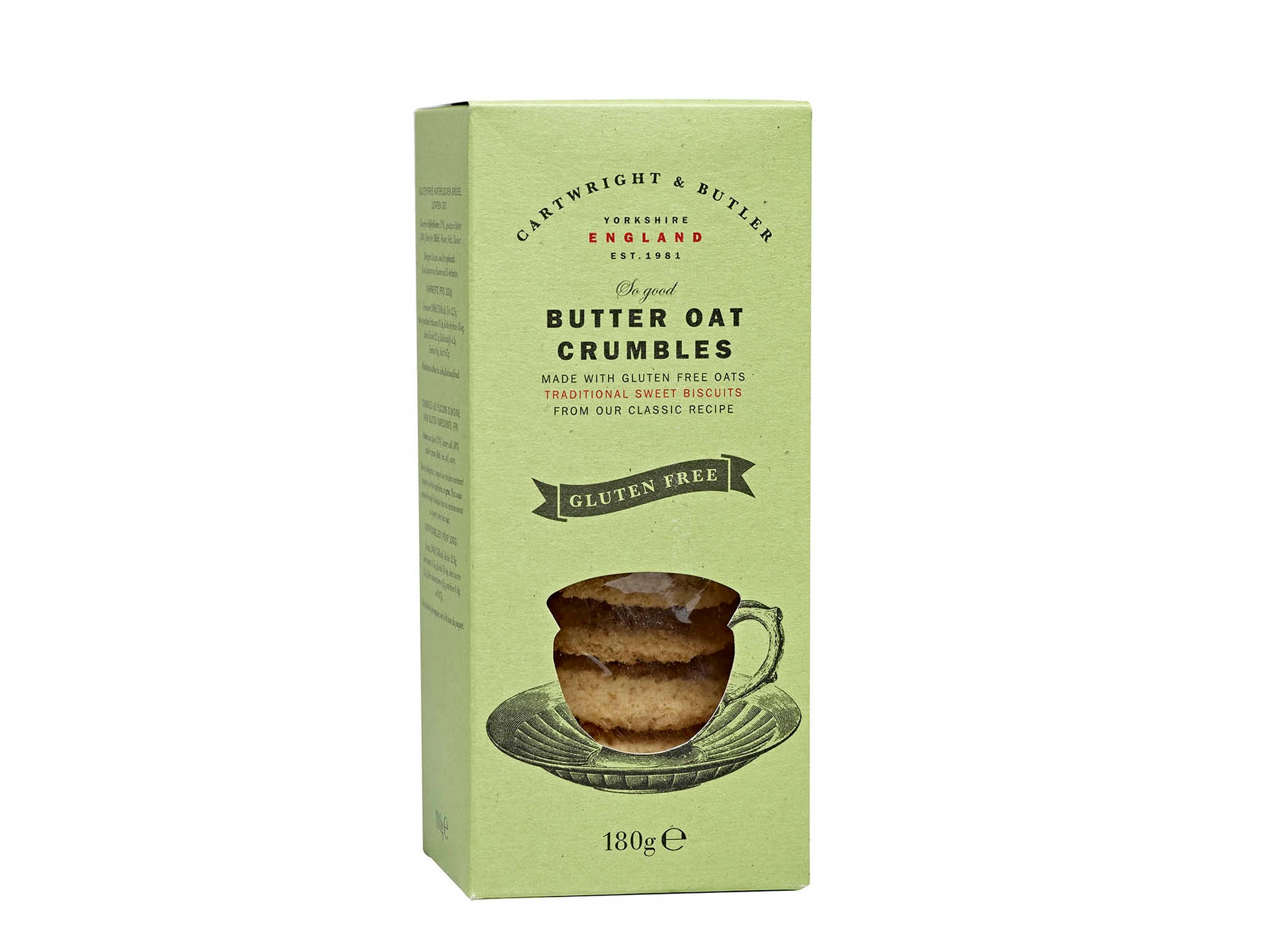 Cartwright Butler Gluten Free Butter Oat Crumbles Biscuit Box 180g Harvey Nichols