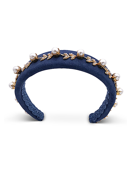 Gabby blue suede alice band - Halo & Co