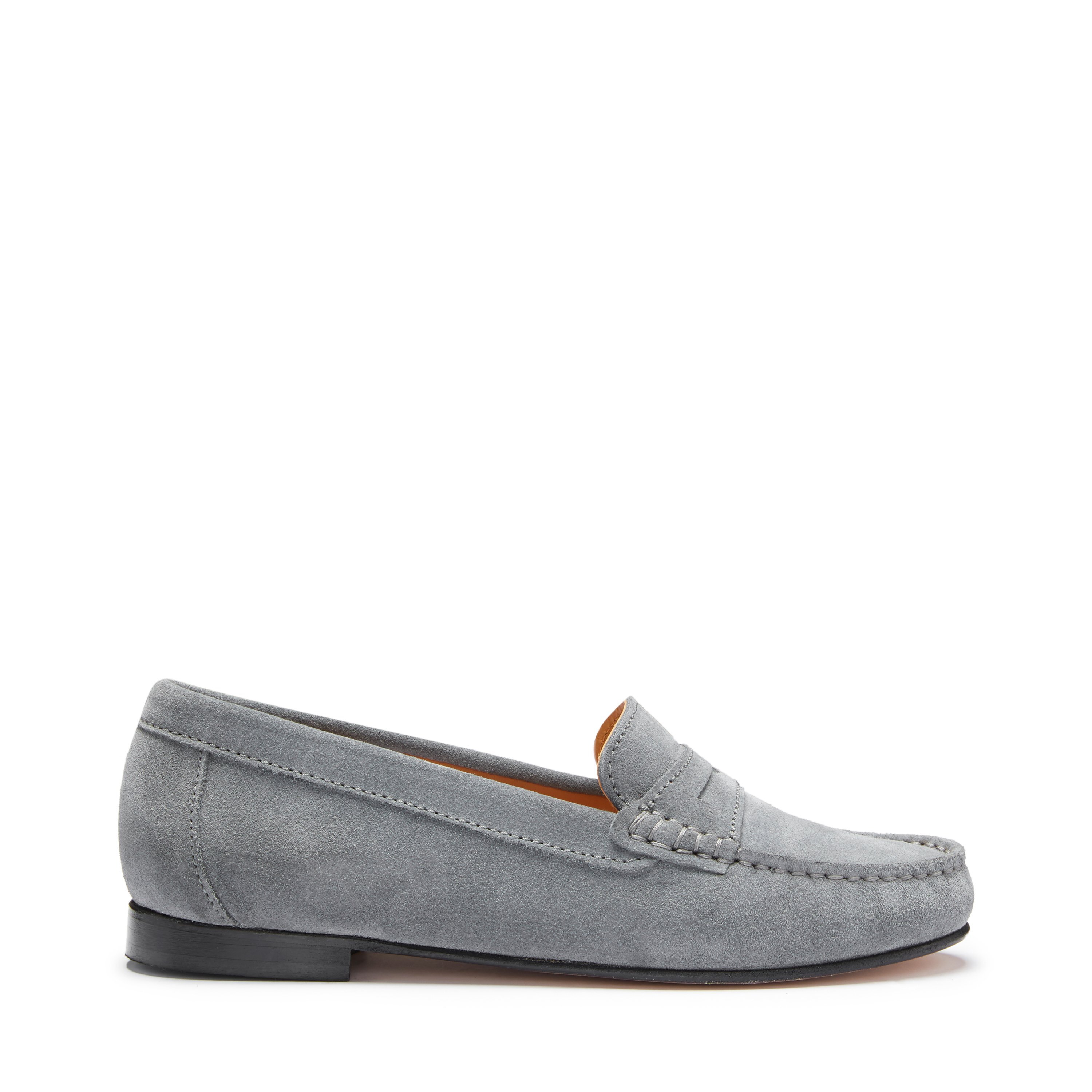 grey suede loafers