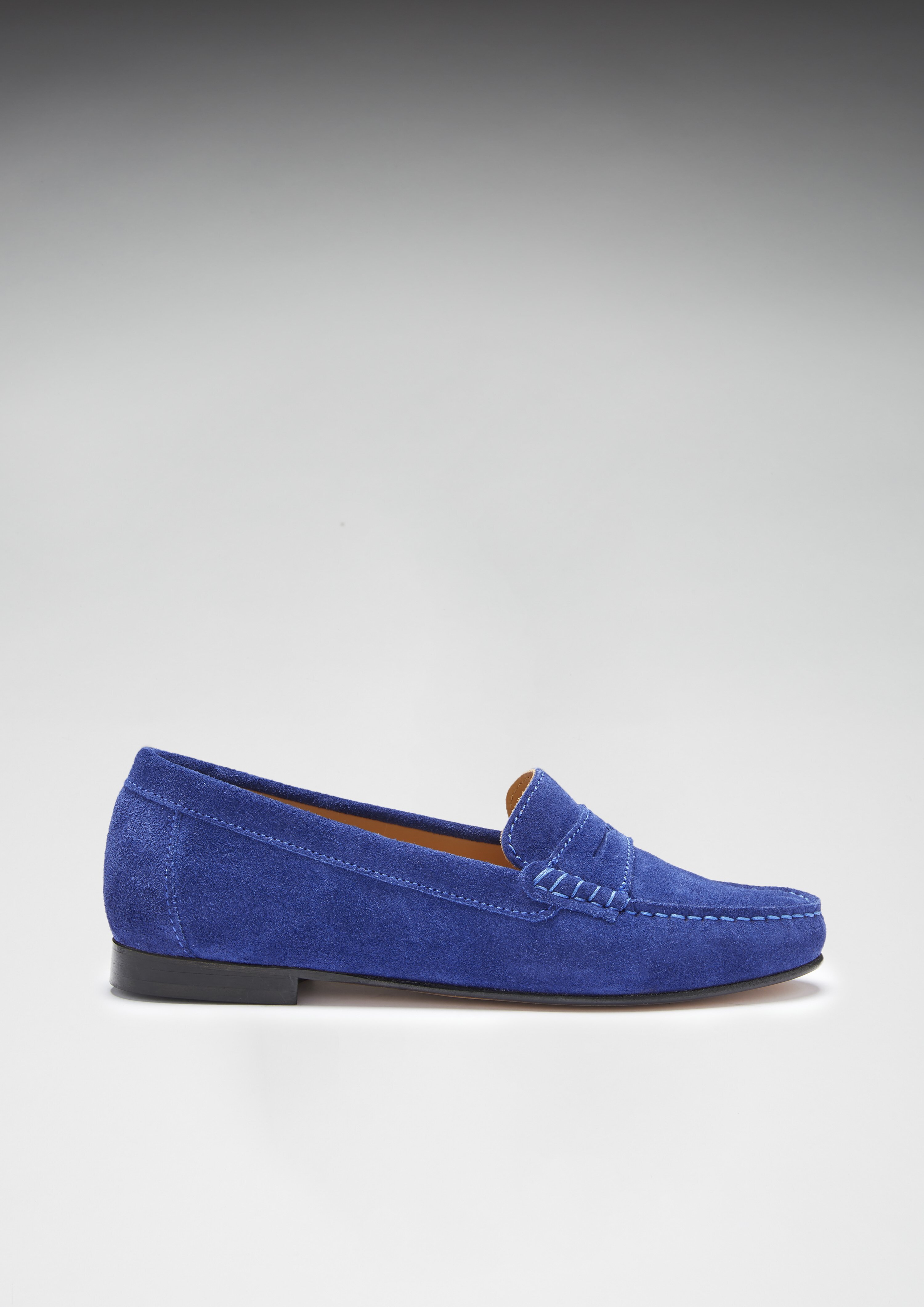 blue suede womens loafers
