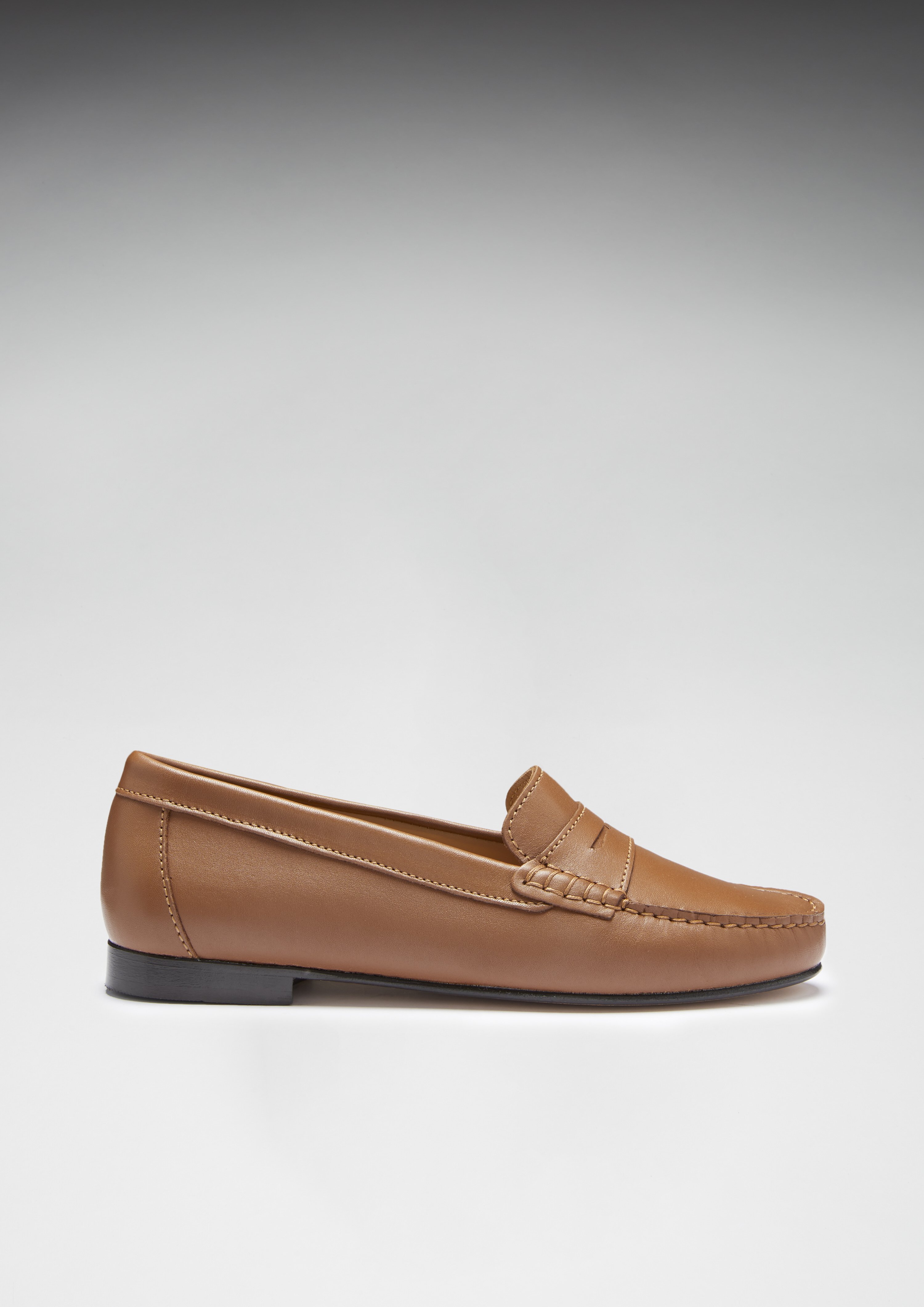 womens leather sole loafers