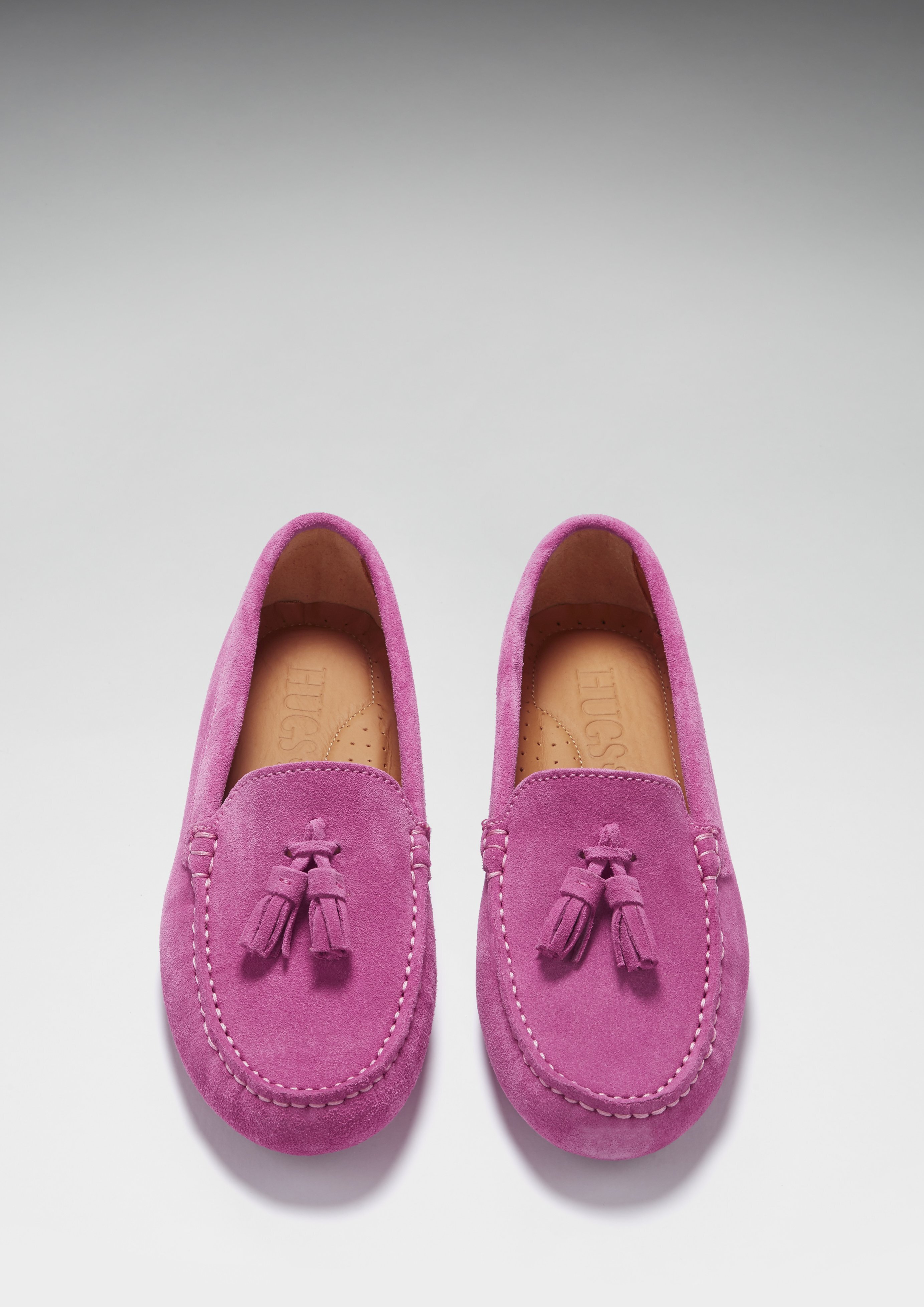 pink driving loafers