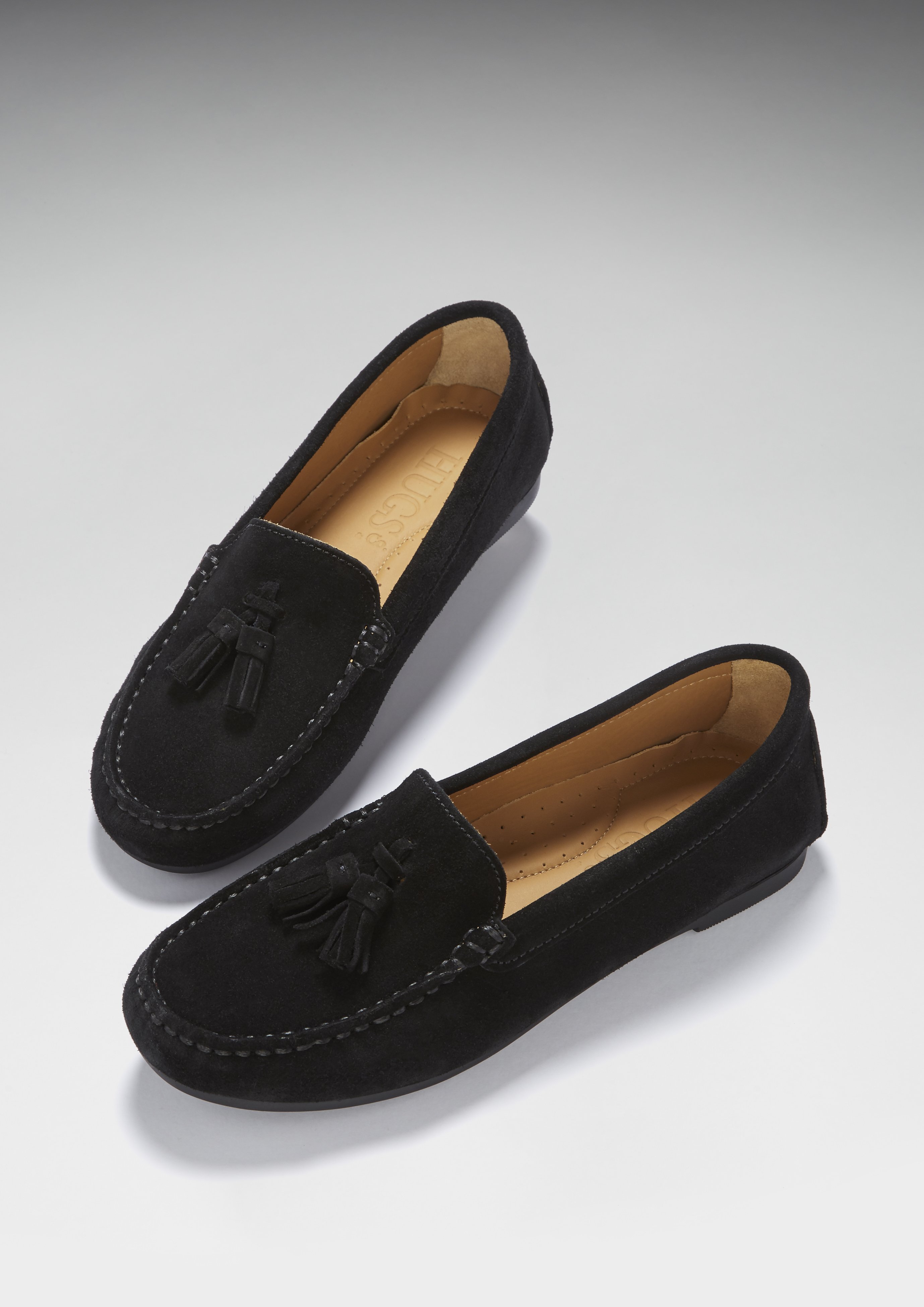 black suede loafers