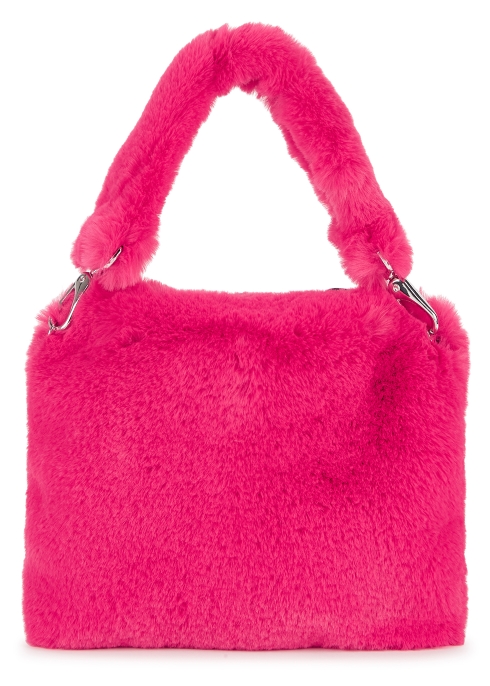 Stand Studio Luna Hot Pink Faux Fur Shoulder Bag | ModeSens