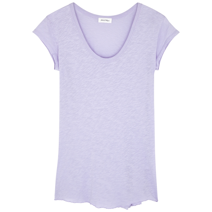 American Vintage Lorkford Lilac Slubbed Cotton T-shirt