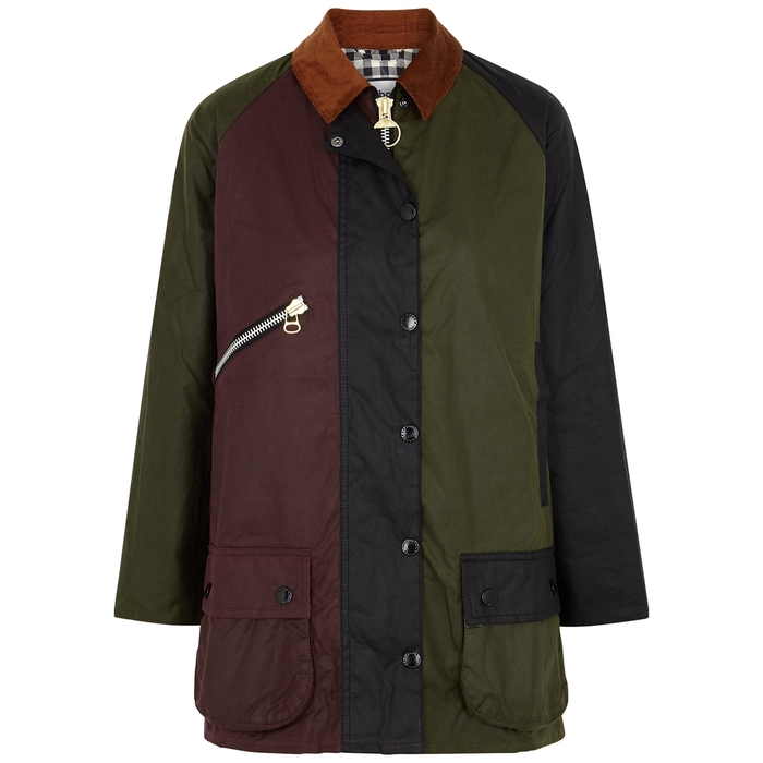 Barbour X Alexa Chung Barbour By Alexachung Patch Colour-blocked Waxed ...