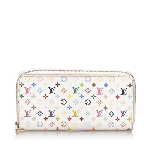 Pre-Owned Louis Vuitton White Monogram Multicolore Zippy Wallet | ModeSens