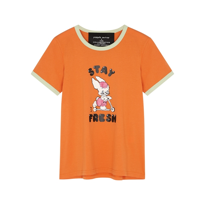 Marc Jacobs X Magda Archer Printed Cotton T-shirt In Orange