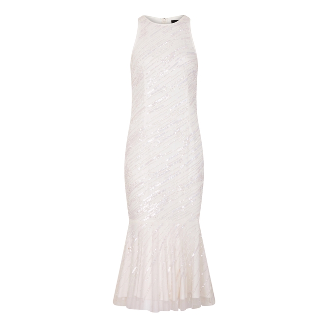 Adrianna Papell Beaded Cocktail Dress In Ivory