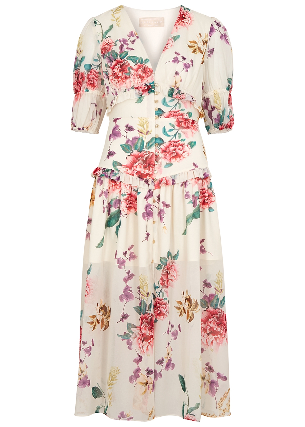 KEEPSAKE About Us floral-print chiffon midi dress - Harvey Nichols