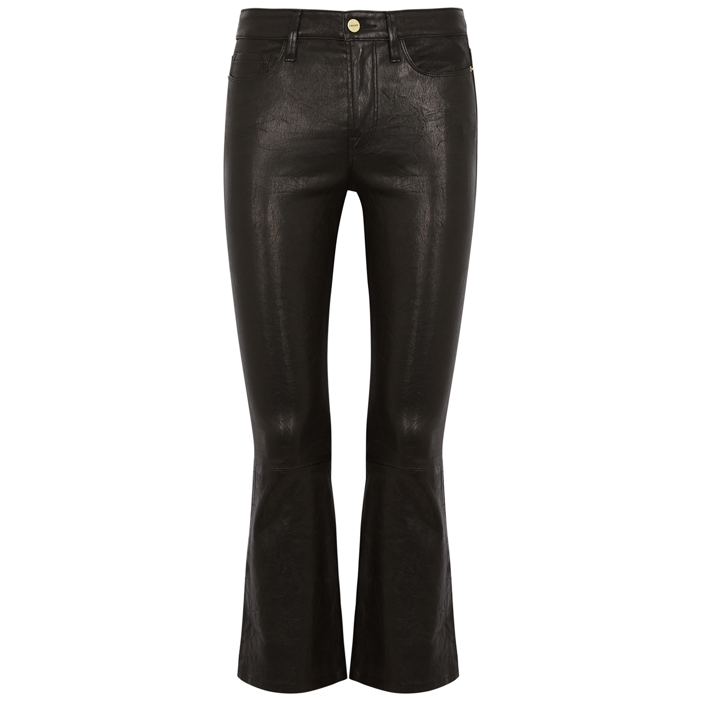 Frame Le Crop Mini Boot Black Leather Jeans - W27