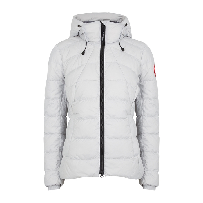 Canada Goose Abbott Light Grey Quilted Shell Jacket In Silverbirch
