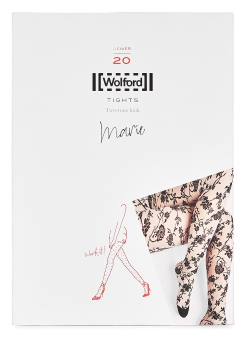 WOLFORD MARIE FLORAL 20 DENIER TIGHTS,3755447