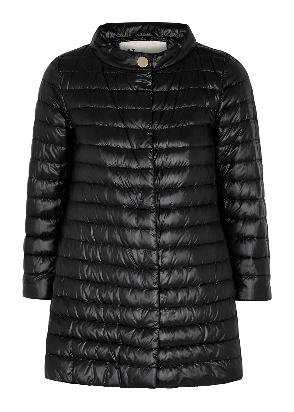 Black quilted shell jacket