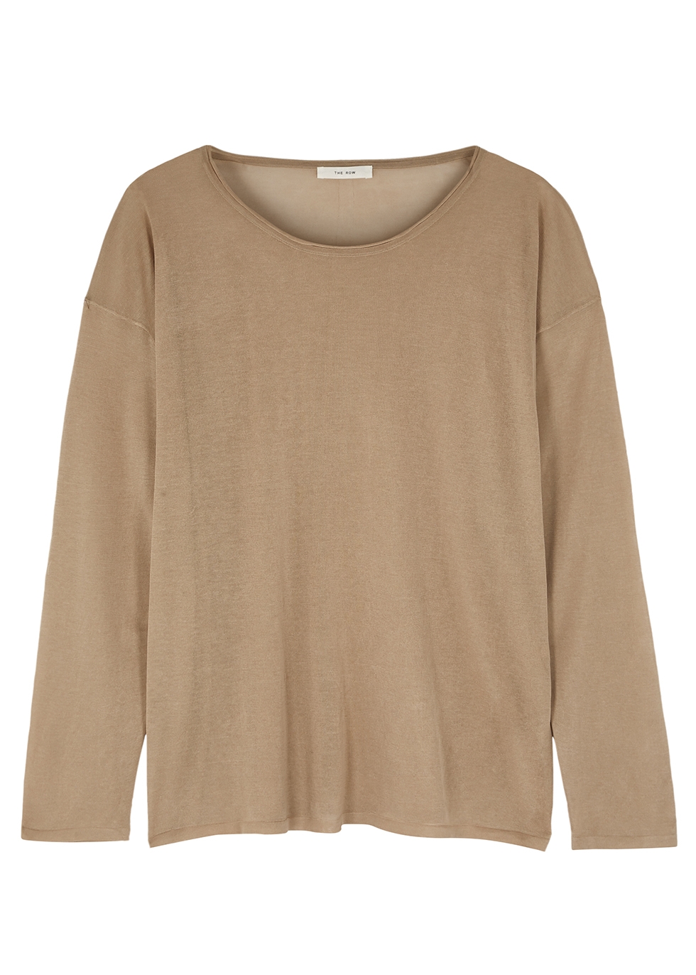 Emilia brown fine-knit cotton top