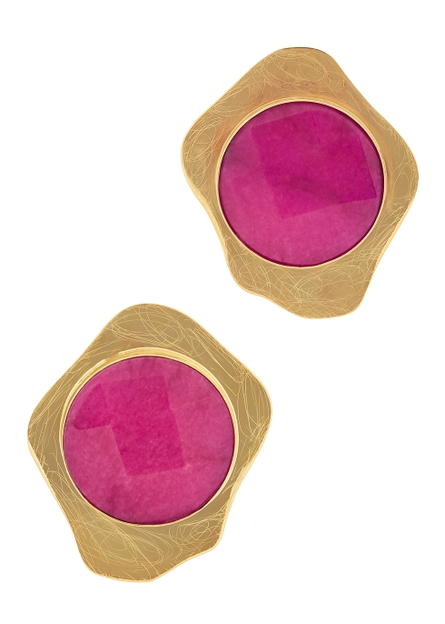 Liya Lollipop Gold-plated Earrings In Fuchsia
