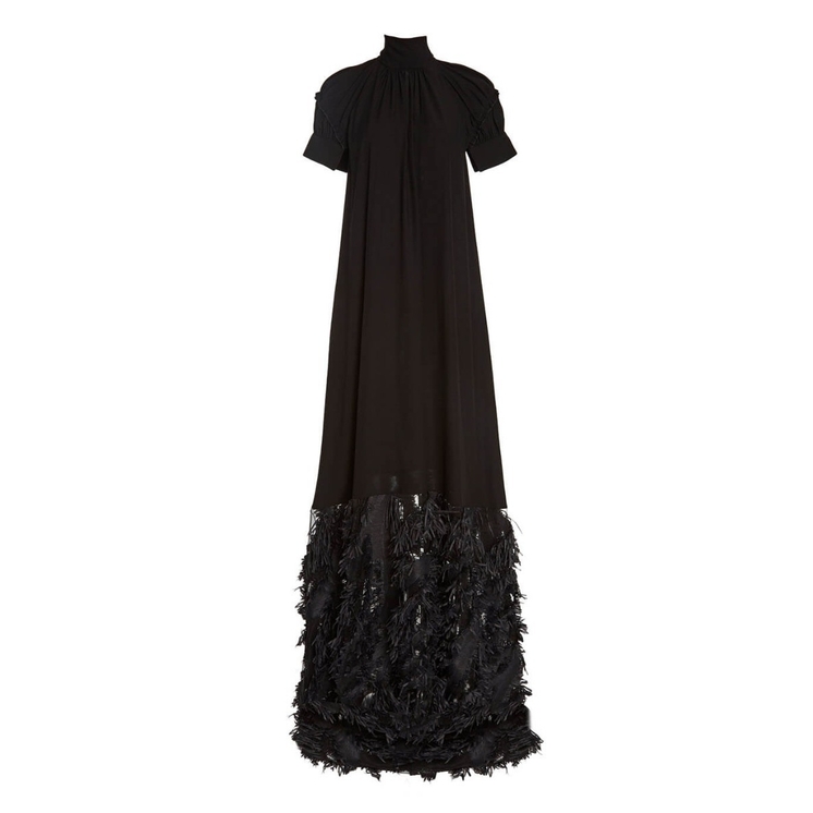 Noon By Noor Fillmore Gathered Gown In Black | ModeSens