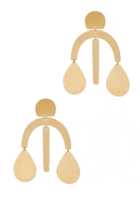 Annie Costello Brown Arc Gold-plated Drop Earrings