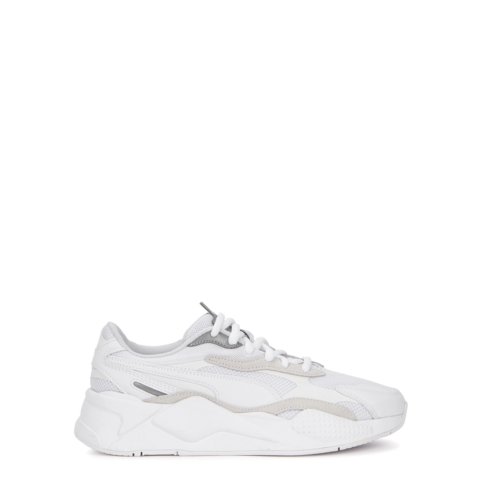 PUMA RS-X³ PUZZLE WHITE MESH SNEAKERS,3815332