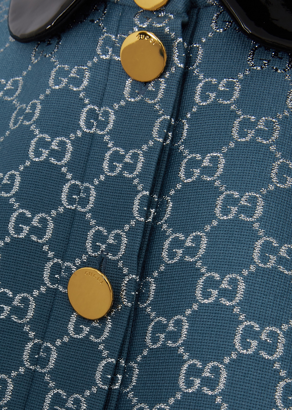 Gucci Blue monogrammed wool-blend lamé 