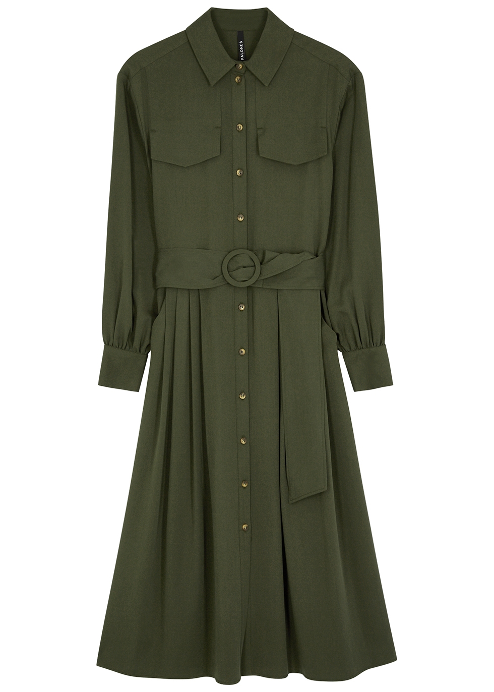 Palones Army green belted shirt dress - Harvey Nichols