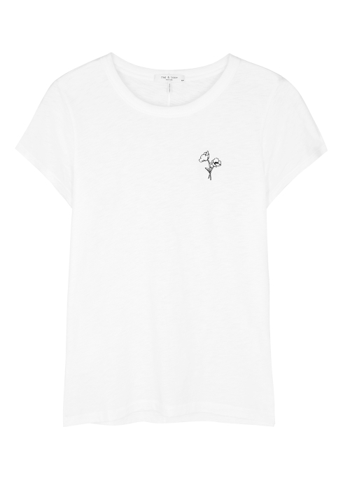 Rag & Bone Poppy Embroidered Pima Cotton T-shirt