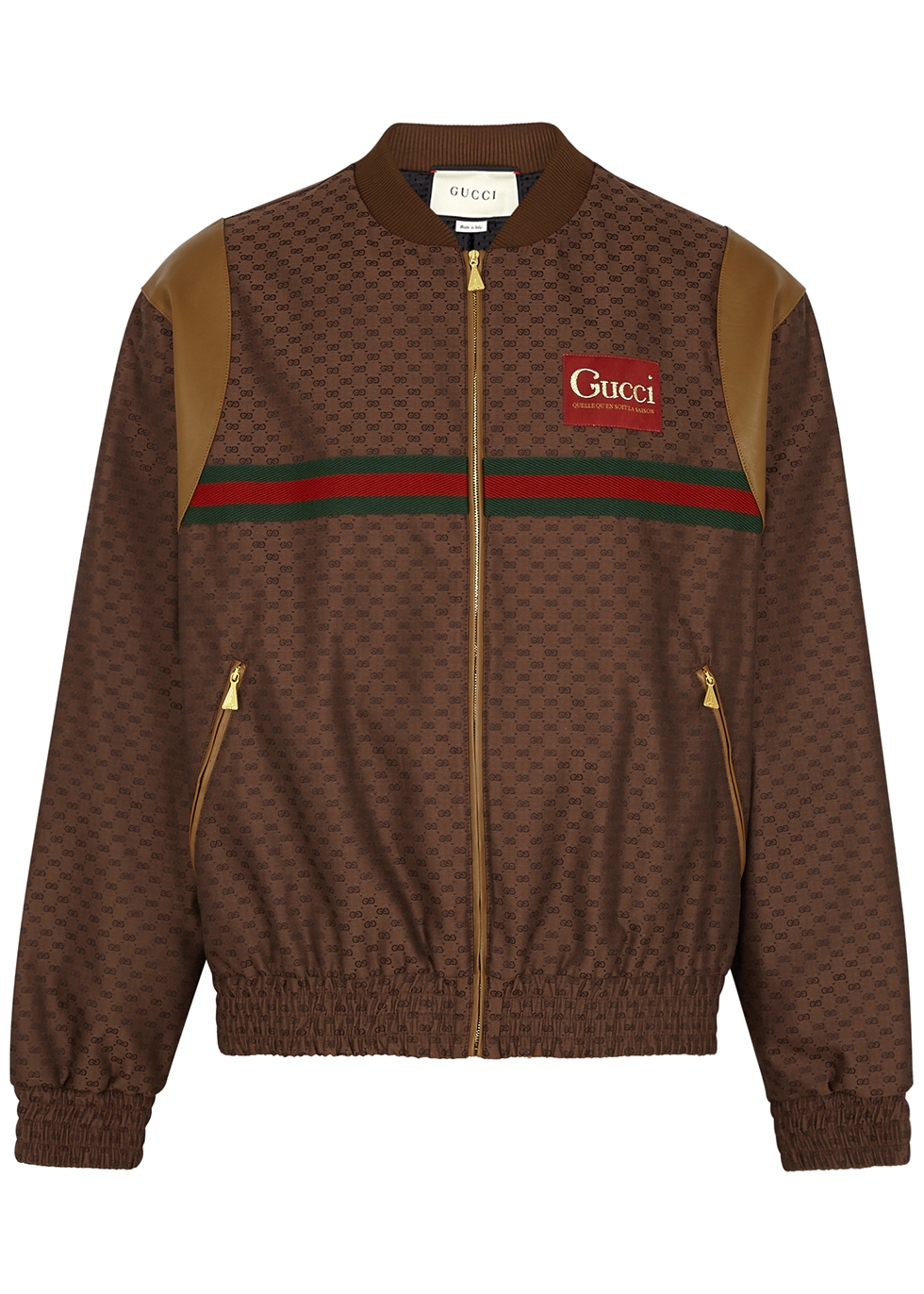 Gucci Brown GG-jacquard bomber jacket - Harvey Nichols