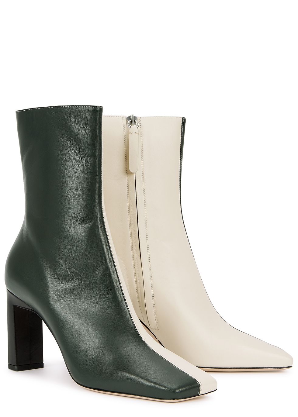 green leather boots
