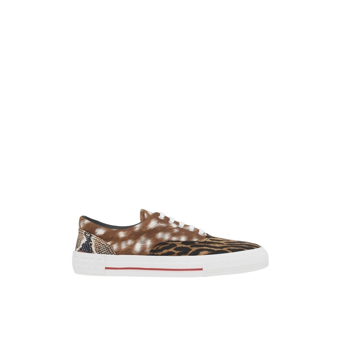 BURBERRY ANIMAL PRINT COTTON CANVAS trainers,3303492