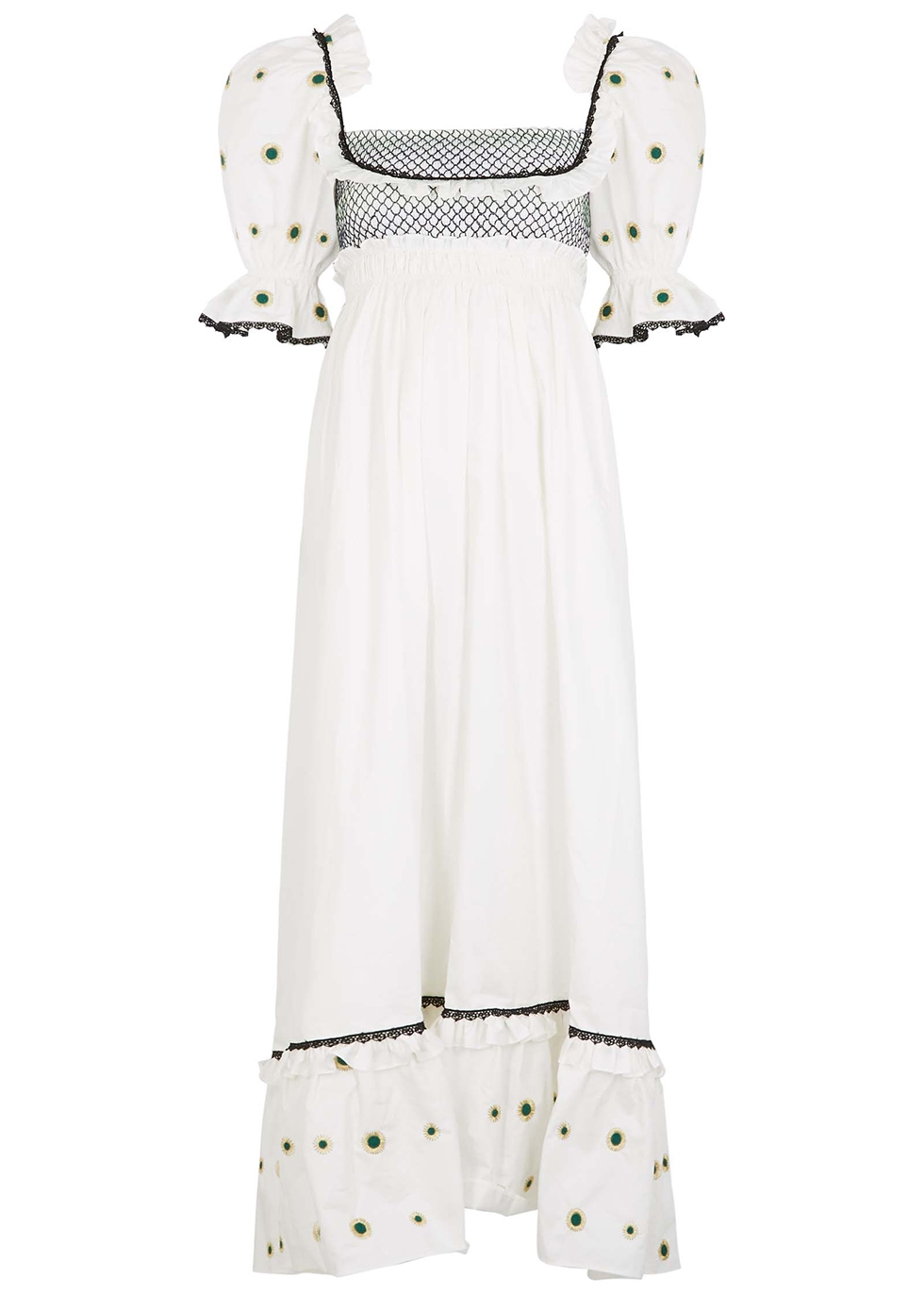 Gaia floral-embroidered cotton maxi dress