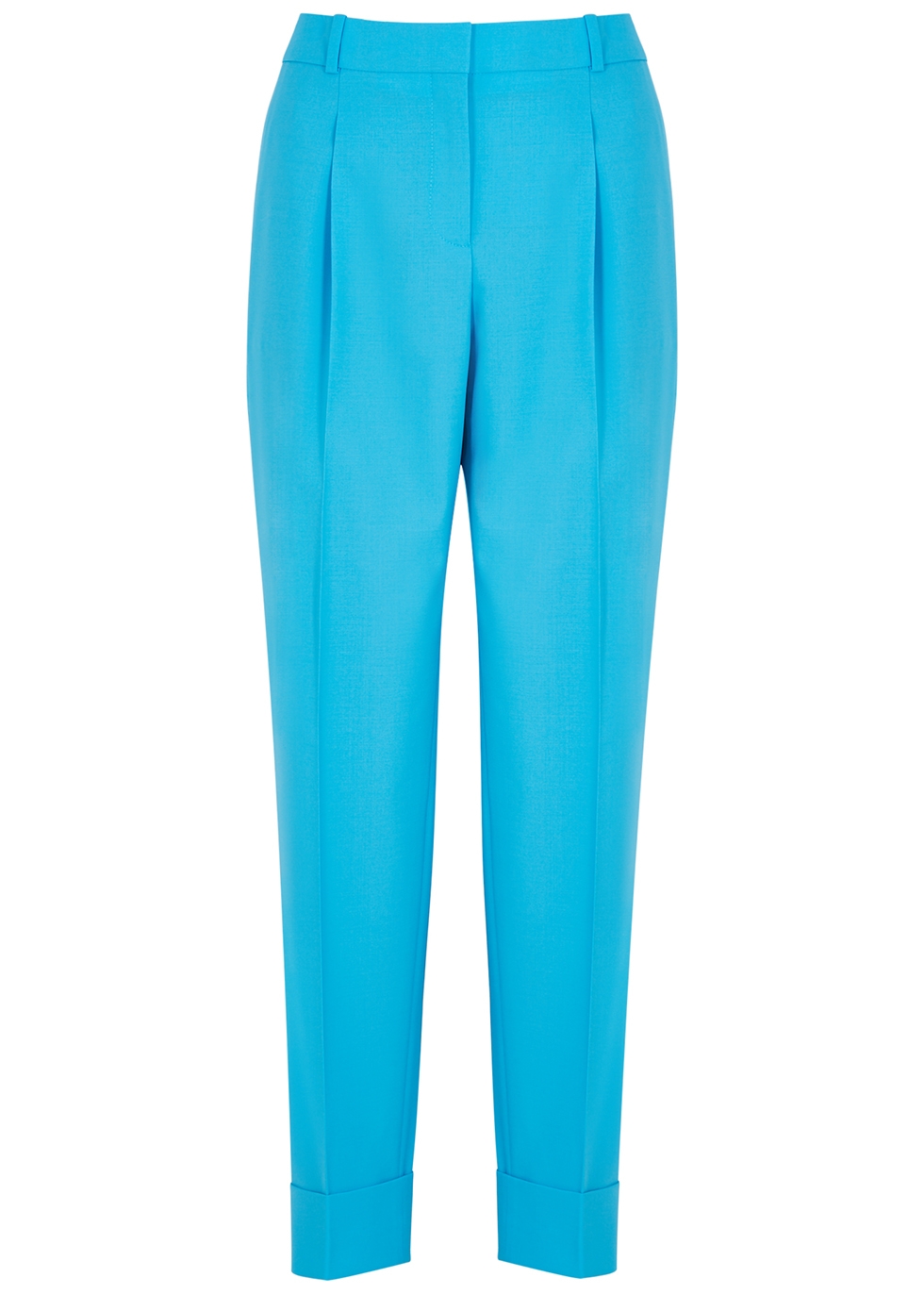 BOSS Towoma blue tapered stretch-wool trousers - Harvey Nichols