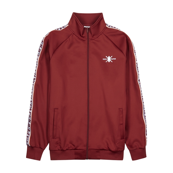DAILY PAPER TAPEVEST BURGUNDY STRETCH-JERSEY TRACK JACKET,3304819