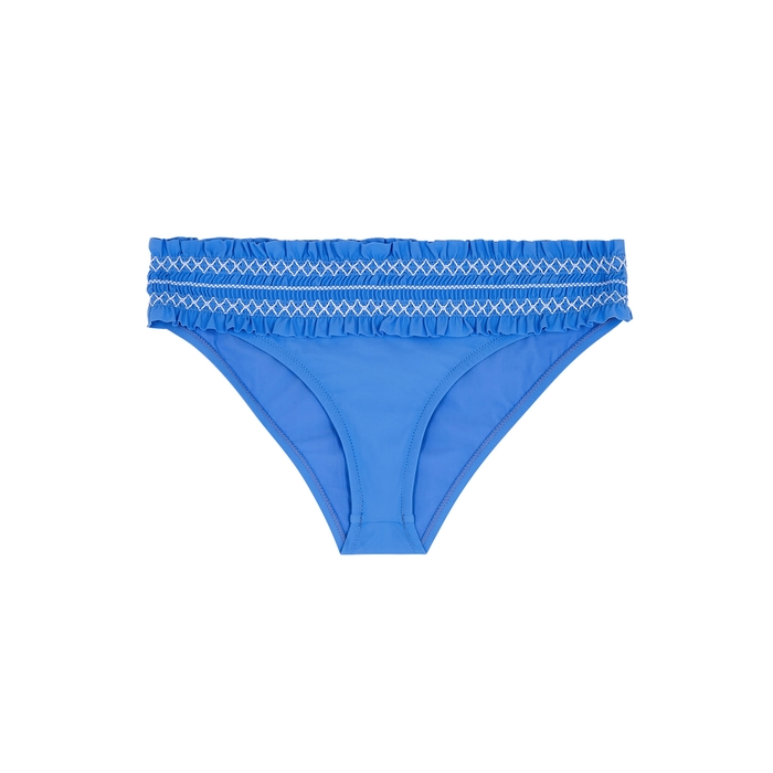 Tory Burch Costa Blue Smocked Bikini Briefs | ModeSens