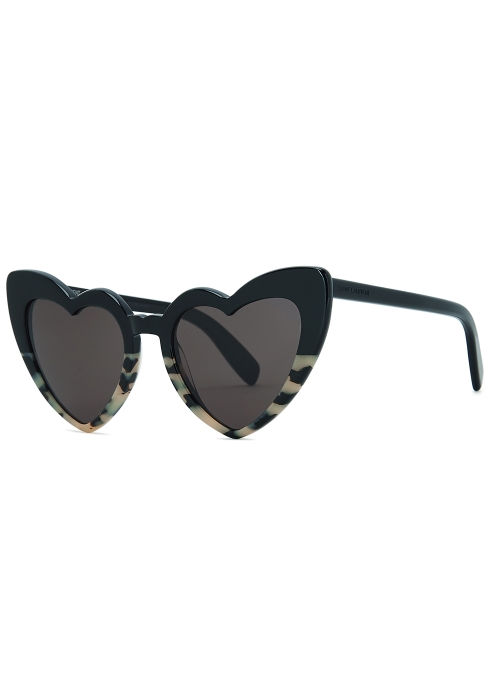 SAINT LAURENT LouLou black heart-frame sunglasses