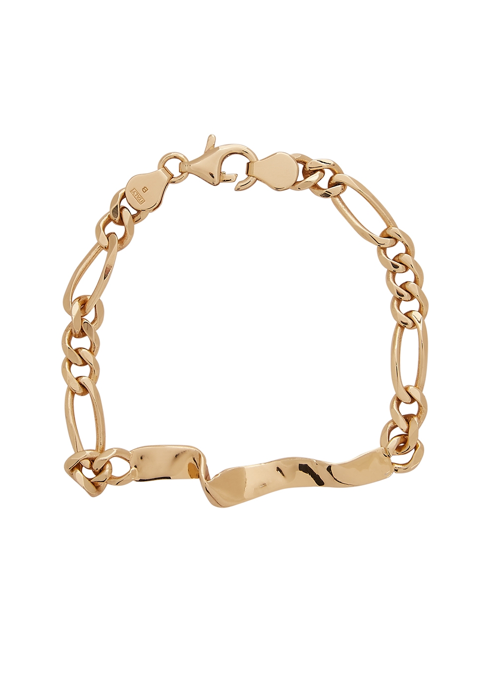 Folded gold-plated chain bracelet