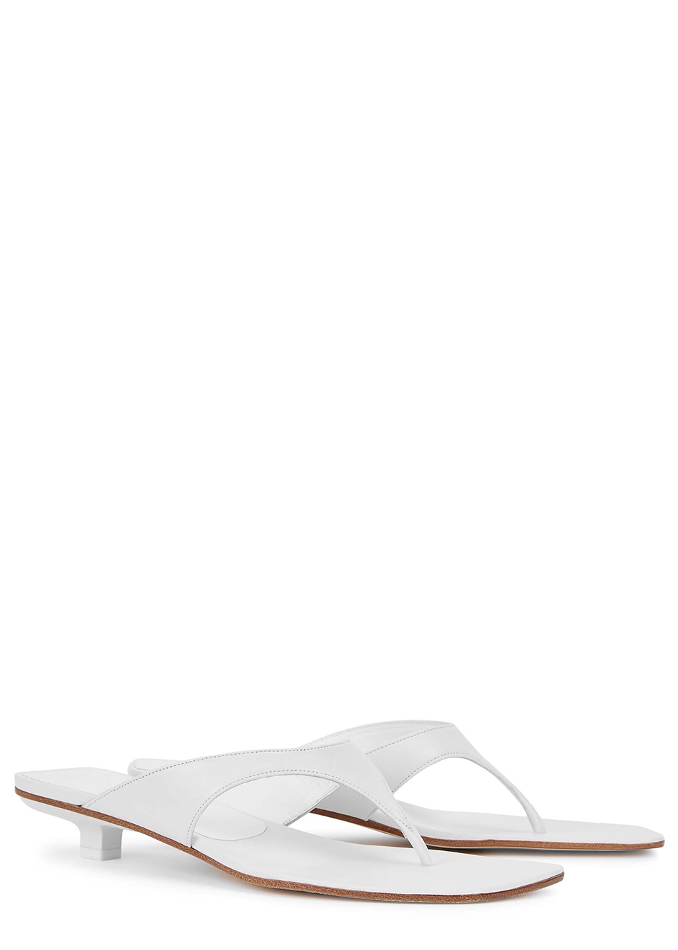 BY FAR Jack 25 white leather sandals 