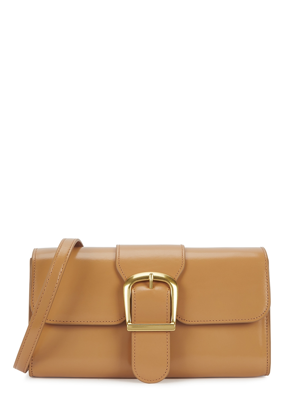 2.14 small camel leather cross-body bag